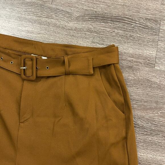 EUC Remi x Revolve Danielle Belted Pants Brown 1X High Waist Wide Leg Trousers - Picture 3 of 15